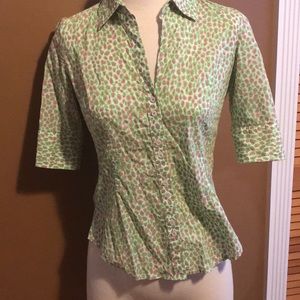 Lilly Pulitzer Button Down V Neck Top